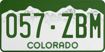CO license plate 057ZBM