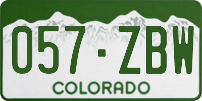 CO license plate 057ZBW