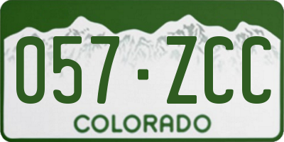 CO license plate 057ZCC