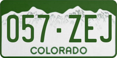 CO license plate 057ZEJ