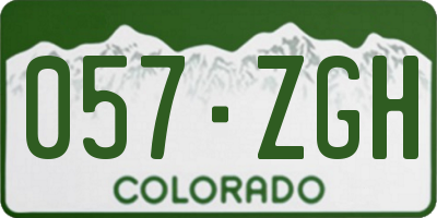CO license plate 057ZGH