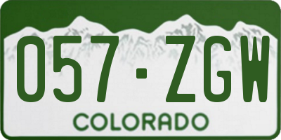CO license plate 057ZGW