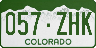 CO license plate 057ZHK