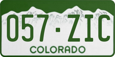 CO license plate 057ZIC