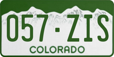 CO license plate 057ZIS