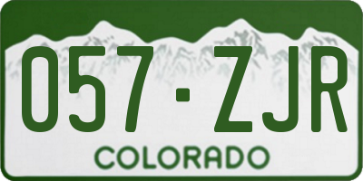 CO license plate 057ZJR