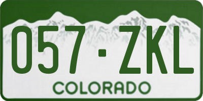 CO license plate 057ZKL