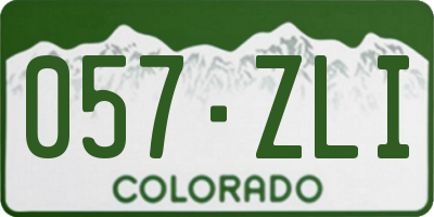 CO license plate 057ZLI