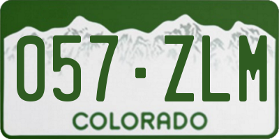 CO license plate 057ZLM