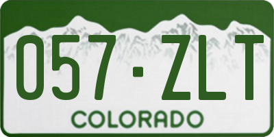 CO license plate 057ZLT