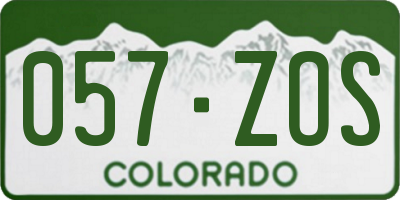 CO license plate 057ZOS