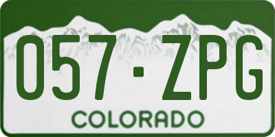CO license plate 057ZPG