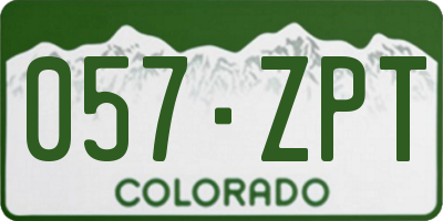 CO license plate 057ZPT