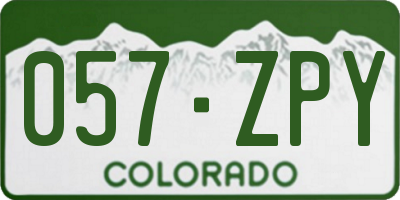 CO license plate 057ZPY