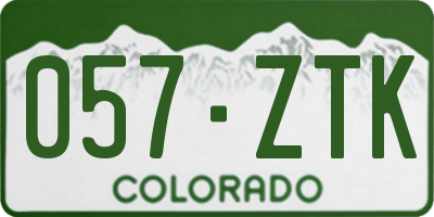CO license plate 057ZTK