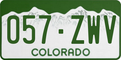 CO license plate 057ZWV