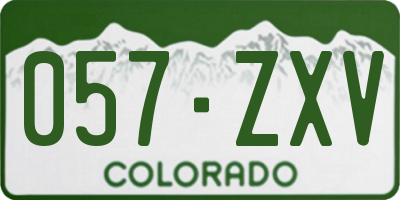 CO license plate 057ZXV