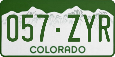 CO license plate 057ZYR