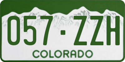 CO license plate 057ZZH