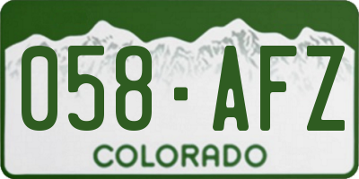 CO license plate 058AFZ