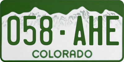 CO license plate 058AHE