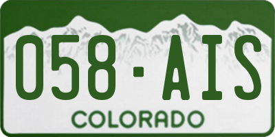 CO license plate 058AIS