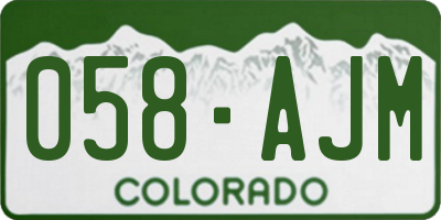 CO license plate 058AJM