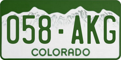 CO license plate 058AKG