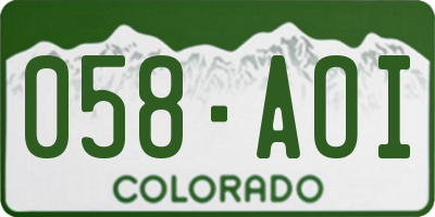 CO license plate 058AOI