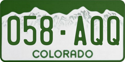CO license plate 058AQQ