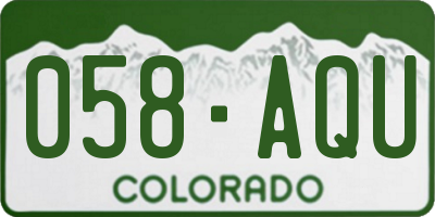 CO license plate 058AQU