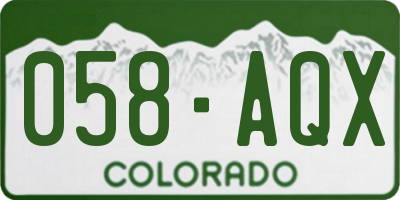 CO license plate 058AQX