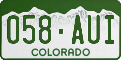 CO license plate 058AUI