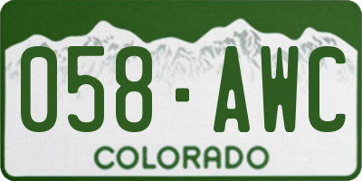 CO license plate 058AWC