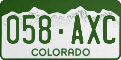 CO license plate 058AXC