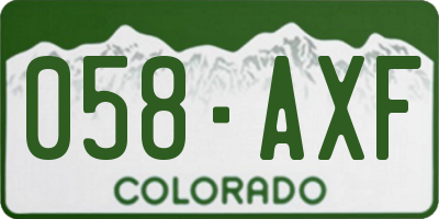 CO license plate 058AXF