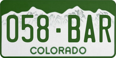 CO license plate 058BAR