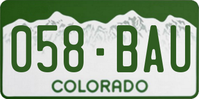 CO license plate 058BAU