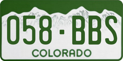 CO license plate 058BBS