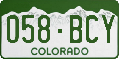 CO license plate 058BCY