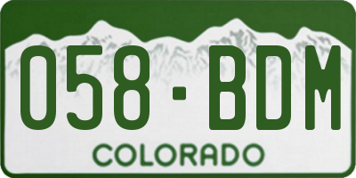 CO license plate 058BDM
