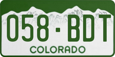 CO license plate 058BDT