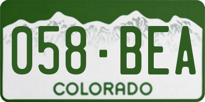 CO license plate 058BEA