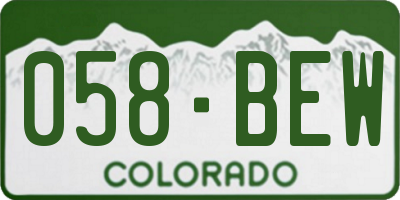 CO license plate 058BEW