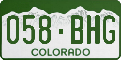 CO license plate 058BHG