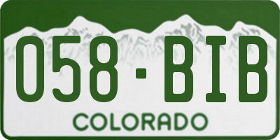 CO license plate 058BIB