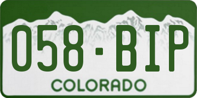 CO license plate 058BIP