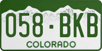 CO license plate 058BKB