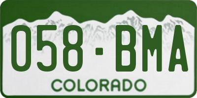 CO license plate 058BMA