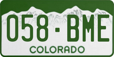 CO license plate 058BME